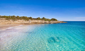 Ametlla,De,Mar,Cala,Vidre,Beach,In,Costa,Dorada,Of